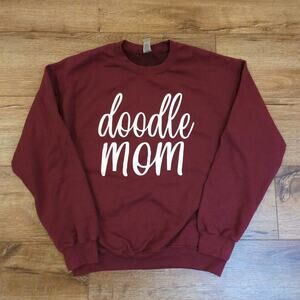 Doodle Mom Adult Medium Pullover Sweatshirt Art Mother Grandma Christmas Holiday